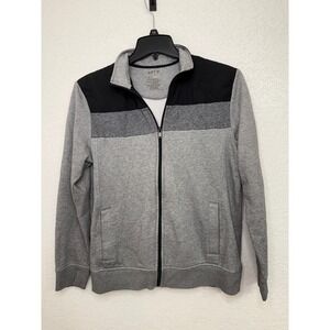 Apt 9 Premier Flex Performance Full Zip Jacket Mens Medium Gray Colorblock Mock